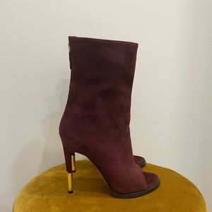Givenchy suede peep toe booties